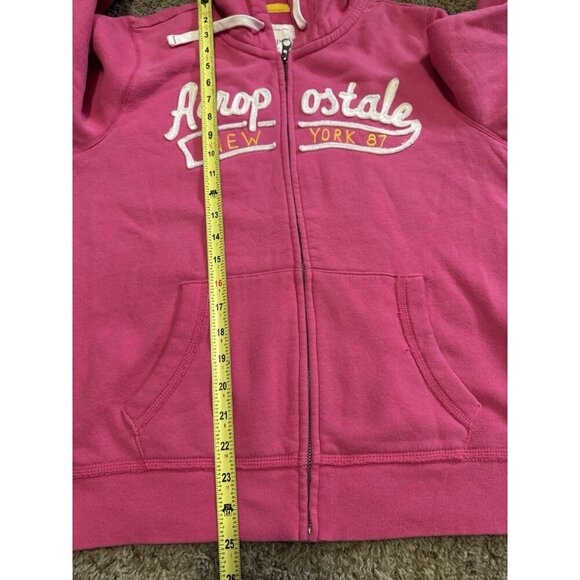 AEROPOSTALE Pink Zip Up Hoodie Sweatshirt Jacket Y2k 90’s Barbie McBling NY XL - Picture 6 of 7